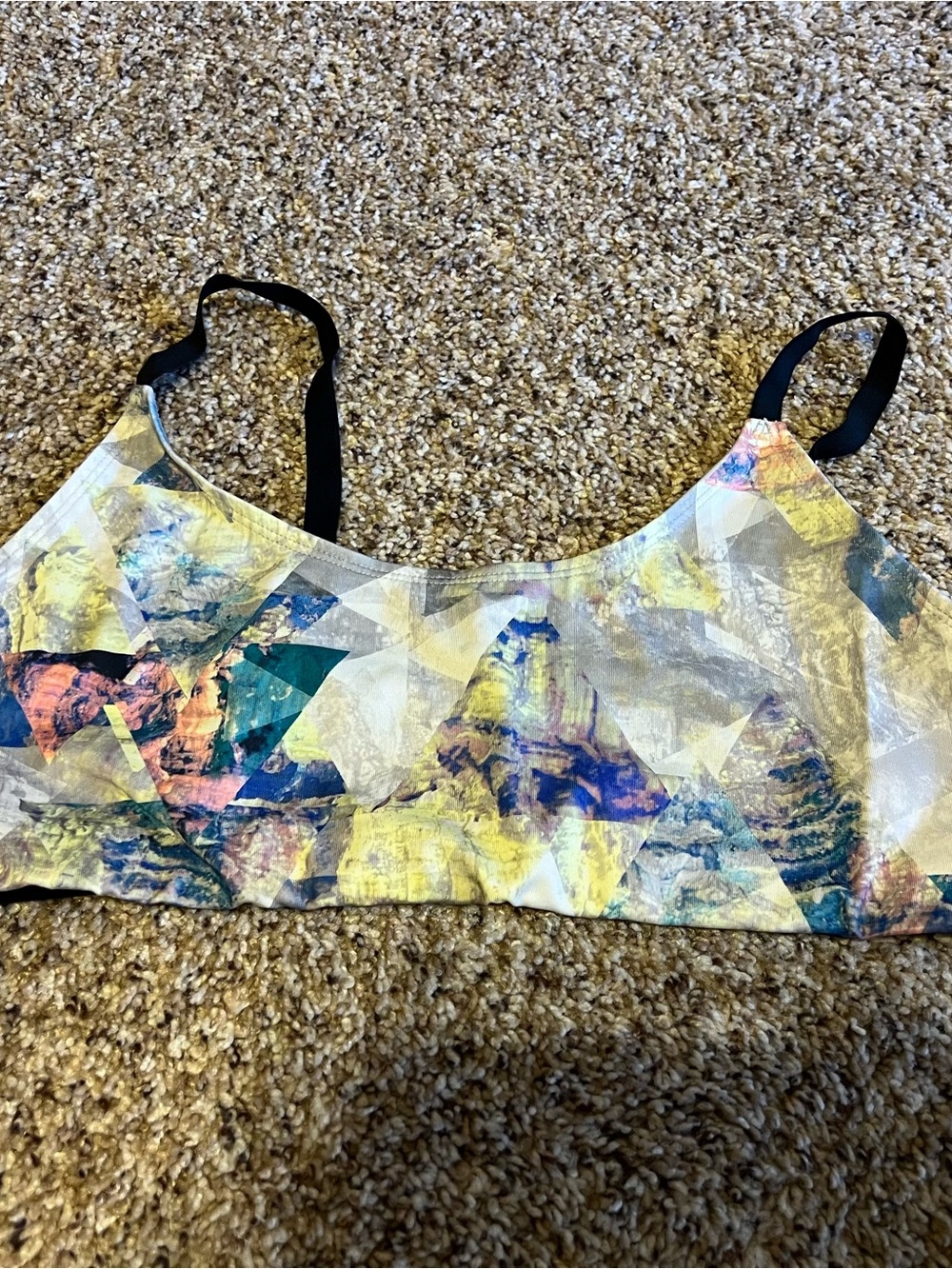 Mossimo Supply Co. Abstract Print Bralette Sports Bra in Yellow, Blue, Pink ❤️
